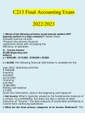 WGU C213 Final Exam Accounting for Decision Makers Questions and Answers (2022/2023) (Verified