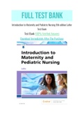 Introduction to Maternity and Pediatric Nursing 8th edition Leifer Test Bank