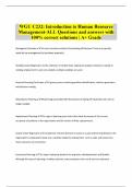 WGU C232: Introduction to Human Resource Management-ALL Questions and answers with 100% correct solutions | A+ Grade