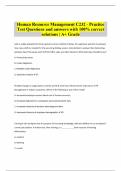 Human Resource Management C232 - Practice Test Questions and answers with 100% correct solutions | A+ Grade