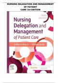 TEST BANK FOR NURSING DELEGATION AND MANAGEMENT OF PATIENT CARE 3RD EDITION BY MOTACKI