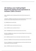 US Sailing Learn Sailing Right! Beginning Sailing Exam Questions & Answers 100% Correct!!