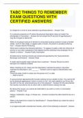 TABC THINGS TO REMEMBER EXAM QUESTIONS WITH CERTIFIED ANSWERS 