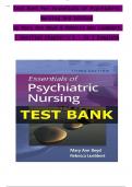 Test Bank For Essentials of Psychiatric Nursing, 3rd Edition by Boyd & Luebbert, ISBN: 9781975185121, All 31 Chapters Covered, Verified Latest Edition