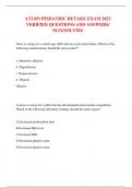 ATI RN PEDIATRIC RETAKE EXAM 2023 VERIFIED QUESTIONS AND ANSWERS/ NGN(SOLVED)