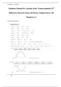 Solutions Manual for Calculus Early Transcendentals 11th  Edition by Howard Anton, Irl Bivens, Stephen Davis (All  Chapters) A+ 