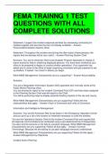 FEMA TRAINNG 1 TEST QUESTIONS WITH ALL COMPLETE SOLUTIONS 