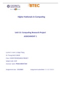 Unit 13 Software Testing Assignment 1 Distinction Example (Distinction) P1,M1,D1 Achieved  2022 NOVEMBER 14