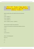 WGU C955 - Module 3: Basic Algebra | Questions and answers with 100% correct solutions | Graded A+