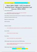 Basic Skills VNSG 1423 Vocational  Nursing Exam 3 Blueprint Questions and  Answers 2024/2025