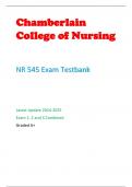 NR 545 Exam Testbank Latest Update 2024/2025 Exam 1, 2 and 3 Combined- Chamberlain