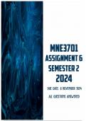 MNE3701 Assignment 6 Semester 2 2024 | Due 8 November 2024