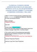 NATIONAL NURSING HOME ADMINISTRATOR EXAM 2024-2025 NEWEST ACTUAL EXAM QUESTIONS AND DETAILED CORRECT ANSWERS (VERIFIED ANSWERS) | NHA 2025