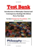 Introduction to Philosophy Classical and Contemporary Readings 8th Edition Perry Test Bank