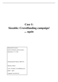 Case solution to "Case 1: Sizeable: Crowdfunding campaign! ... again" in the course Entrepreneurial Finance - EBC4181 - Grade 8.4/10