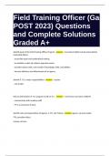 Field Training Officer (Ga POST 2023) Questions and Complete Solutions Graded A+