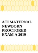 ATI MATERNAL NEWBORN PROCTORED EXAM A 2019