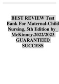 McKinney: Evolve Resources for Maternal-Child Nursing, 5th Edition Test Bank