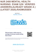 NUR2488 Mental Health Nursing Exam 3 (50 Verified Answers, Already graded A) (Latest 2020): Rasmussen College