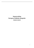 Samenvatting  Europese Politieke Integratie
