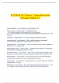  ECON-B 251 Exam 1 Questions And Answers Rated A+.