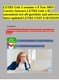 LETRS Unit 1 sessions 1-8 Test 100% Correct Answers LETRS Unit 1-8 assessment test all questions and answers latest updated LETRS UNIT 8 SESSION