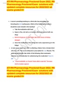 ATI RN Pharmacology Proctored Exam 2022, RN Pharmacology Proctored Exam  solutions with updated complete resources for 2022/2023 ati exams graded A+