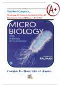 Test Bank Complete; Microbiology with Diseases by Taxonomy 6th Edition, (2020) Robert Bauman (Author) All Chapters 1-27| Verified