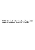 NRNP 6568 Week 4 Mid-Term Exam August 2022 All Correct Questions & Answers Grade A+.