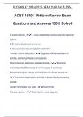 ACBS 160D1 Midterm Review Exam Questions and Answers 100% Solved