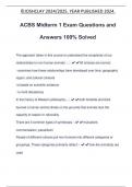 ACBS Midterm 1 Exam Questions and Answers 100% Solved