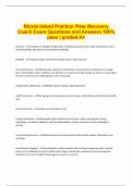 Rhode Island Practice /Peer Recovery Coach Exam Questions and Answers 100% pass | graded A+