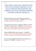 LEED GREEN ASSOCIATE CERTIFICATION  FINAL EXAM NEWEST 2024-2025 ACTUAL  EXAM COMPLETE 300 QUESTIONS AND  CORRECT DETAILED ANSWERS (VERIFIED  ANSWERS) |ALREADY GRADED A+ 