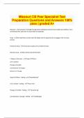 Missouri CB Peer Specialist Test Preparation Questions and Answers 100% pass | graded A+