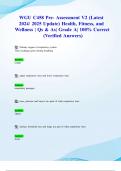 WGU C458 Pre- Assessment V2 (Latest 2024/ 2025 Update) Health, Fitness, and Wellness | Qs & As| Grade A| 100% Correct (Verified Answers)