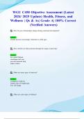 WGU C458 Objective Assessment (Latest 2024/ 2025 Update) Health, Fitness, and Wellness | Qs & As| Grade A| 100% Correct (Verified Answers)