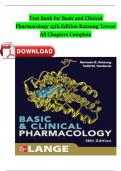 Test Bank for Basic and Clinical Pharmacology 15th Edition Katzung Trevor All Chapters Fully Covered ISBN:9781260452310 Newest Version 2024 Instant Pdf Download