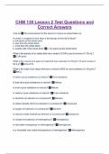 CHM 130 Lesson 2 Test Questions and Correct Answers