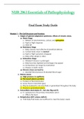 Final Exam Study Guide - NUR2063 / NUR 2063 (Latest 2022 / 2023) : Essentials of Pathophysiology - Rasmussen