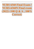 NURS 6560 Final Exam with Answers ( 100/100 Points). CERTIFIED