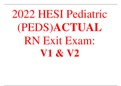 HESI RN PEDIATRICS EXAM-ACTUAL EXAM WITH ANSWERS THIS EXAM IS 100% ON REAL TEST!!!!