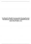 TEST BANK For Health Assessment for Nursing Practice, 7th Edition by Wilson, All Chapters 1 - 24, Complete Newest Version