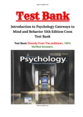 Introduction to Psychology Gateways to Mind and Behavior 15th Edition Coon Test Bank