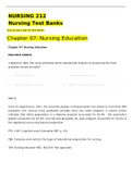 NURSING 212 Nursing Test Banks