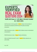 NURS 663 Exam 1/ 139 Q&A/ Already Graded A+/ 2024-2025.  