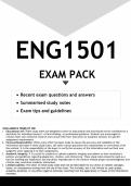 ENG1501 EXAM PACK 2024 - DISTINCTION GUARANTEED