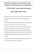 Chapter 10: Assessment For Education - - PSYCH 440 - Iowa State University Exam Q&A 100% Pass