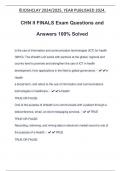 CHN II FINALS Exam Questions and Answers 100% Solved