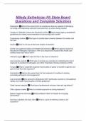 Milady Esthetician PA State Board Questions and Complete Solutions