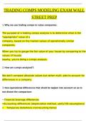 Trading comps modeling exam wall street prep Questions and Revised Correct Answers & Rationales (2024 / 2025) 100% Guarantee Pass